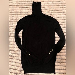 Zara Knit turtleneck with gold accent buttons and sleeve slits